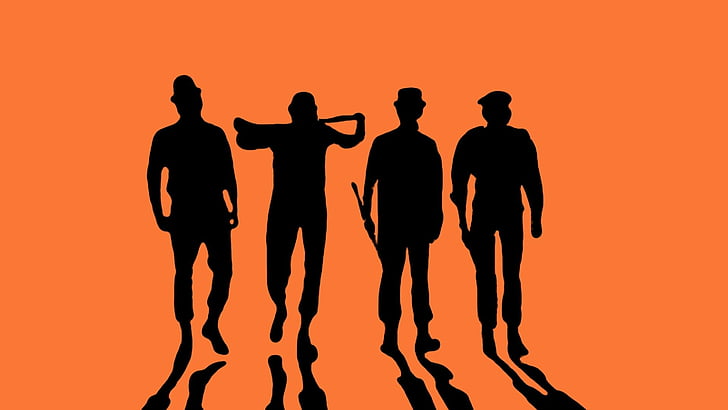 Movie, A Clockwork Orange, silhouette, group of people, full length, HD wallpaper