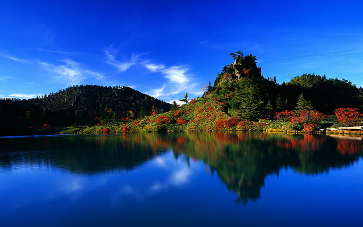 landscape, nature, lake, reflection, sky, HD wallpaper