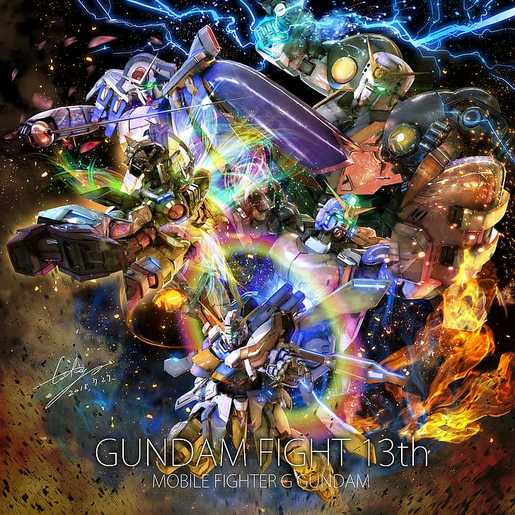 anime, mechs, Super Robot Taisen, Gundam, Mobile Fighter G Gundam, HD wallpaper