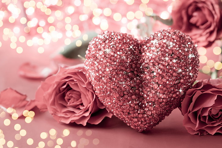 HD wallpaper: Holiday, Valentine's Day, Glitter, Heart, Pink, Rose,  Sparkles | Wallpaper Flare