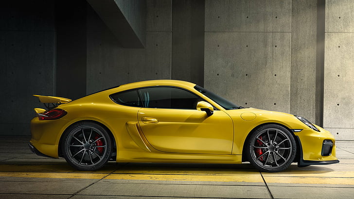 Porsche, Porsche Cayman GT4, Car, Sport Car, Vehicle, Yellow Car, HD wallpaper