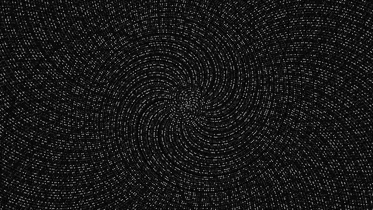 black and gray area rug, monochrome, pattern, dots, golden ratio, HD wallpaper