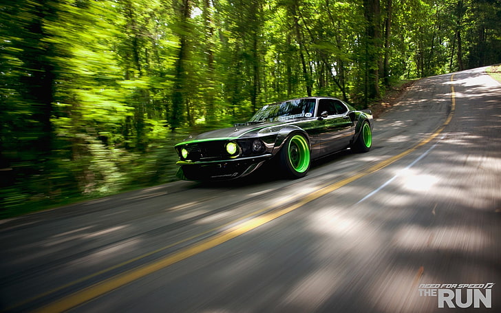 black and green coupe, Ford Mustang, Need for Speed: The Run