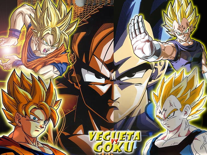 HD wallpaper: Dragon Ball Goku Vegeta v/s Goku Anime Dragonball HD Art, vs  | Wallpaper Flare