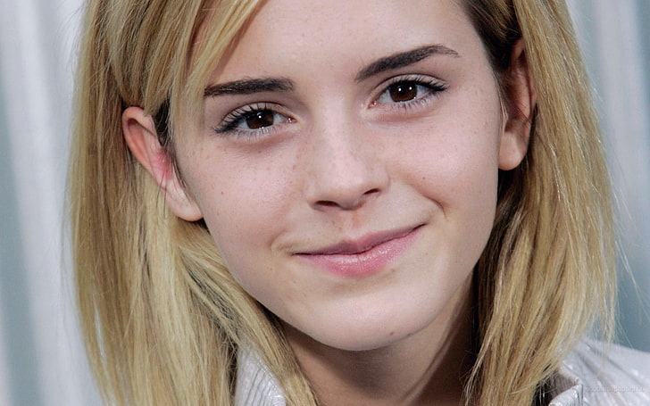 Emma Watson, actress, smiling, face, celebrity, women, portrait, HD wallpaper