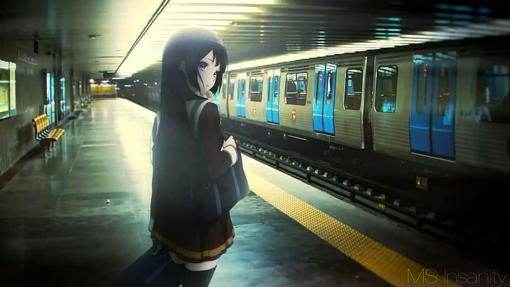 Hibike! Euphonium, metro, anime girls, Kousaka Reina