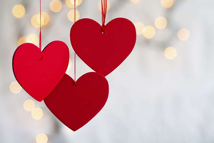 heart, romantic, Valentines Day, love, decorations, HD wallpaper