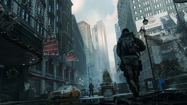 soldier-themed digital art, Tom Clancy's The Division, apocalyptic, HD wallpaper
