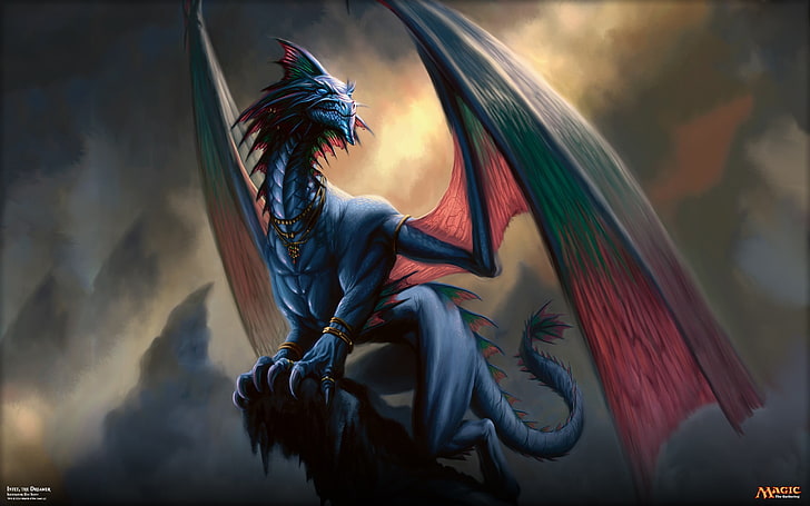winged dragon illustration, Magic: The Gathering, Intet, the Dreamer