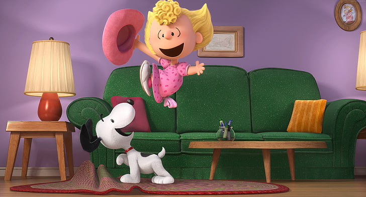 Charlie Brown, The Peanuts Movie, Snoopy, domestic room, living room