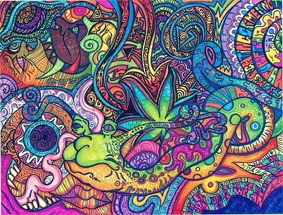 HD wallpaper: surreal, LSD, drugs, artwork, pink, face, psychedelic |  Wallpaper Flare