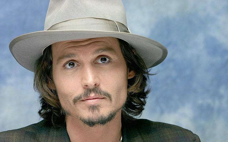 Johnny Depp, actor, face, hat, smile, people, one Person, men, HD wallpaper