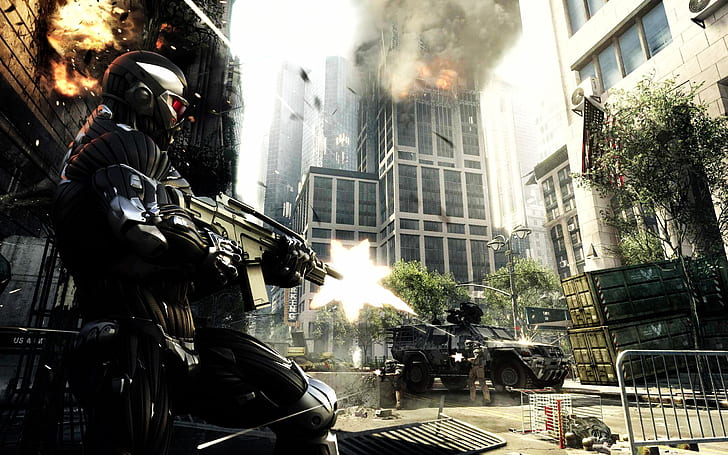 HD wallpaper: Crysis 2 Scene, game cover, games, gun, fight, background |  Wallpaper Flare