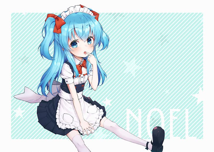 Noel (Sora no Method), blue hair, anime girls, HD wallpaper