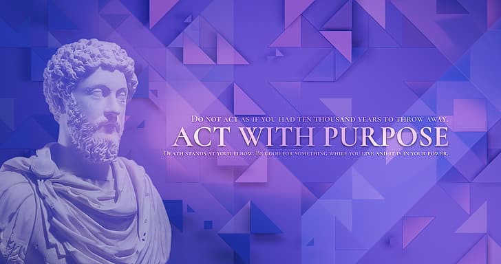 Marcus Aurelius, stoicism, Fedora, GNOME, Linux, Purpose, quote