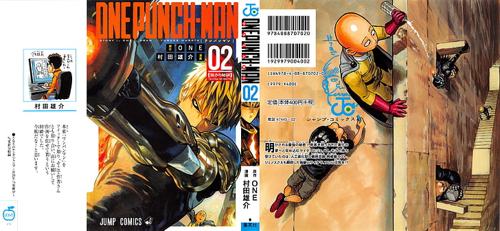 One-Punch Man, Yusuke Murata, Saitama, Genos, illustration