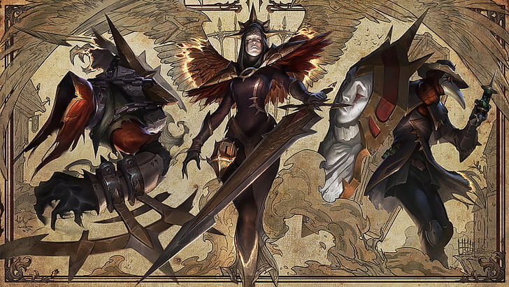 three characters painting, League of Legends, Kyle The Judicator, HD wallpaper