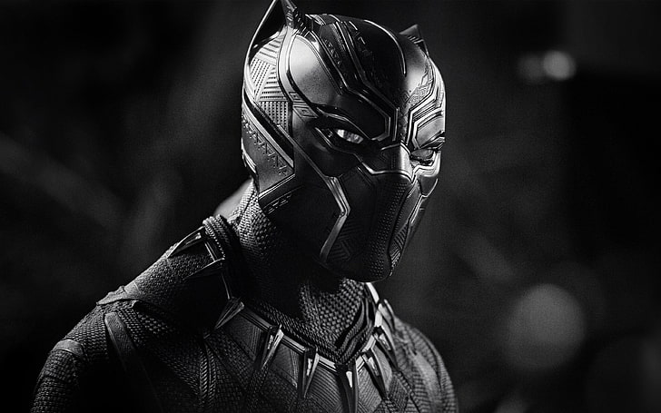 Black Panther 4K HD Movie, Black Panther, mask, gas mask, portrait