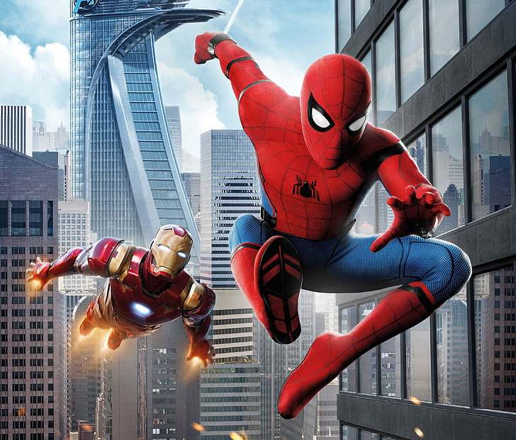 spiderman homecoming, 2017 movies, hd, super heroes, iron man, HD wallpaper