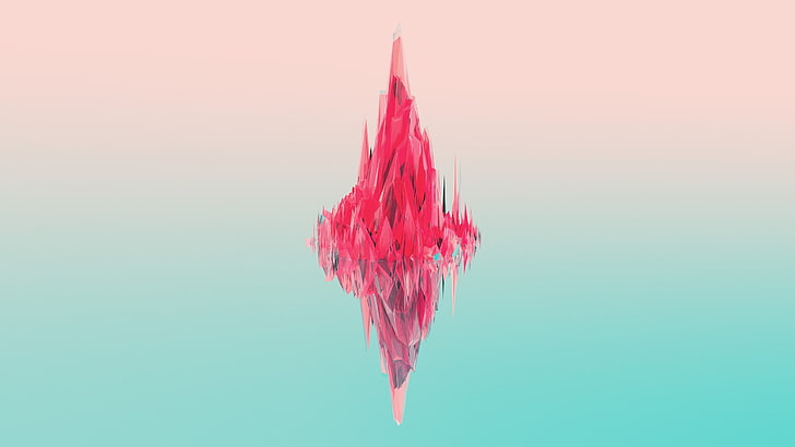 red island illustration, Justin Maller, abstract, Facets, gradient