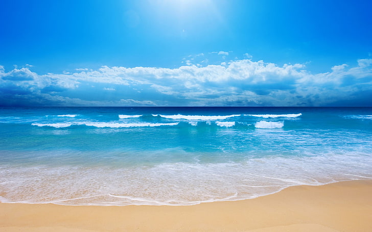 beach, sand, sky, clouds, horizon, sea, water, land, scenics - nature, HD wallpaper