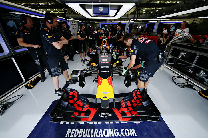 Formula 1, Red Bull Racing, real people, transportation, text, HD wallpaper