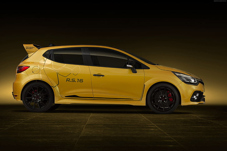 Renault Clio RS 16, Hot hatch, yellow, HD wallpaper
