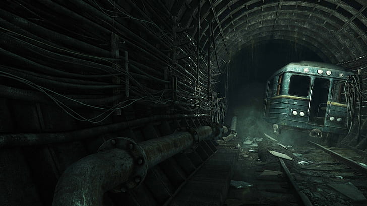 Metro 2033 Tunnel Subway Train Abandon Deserted HD, video games, HD wallpaper