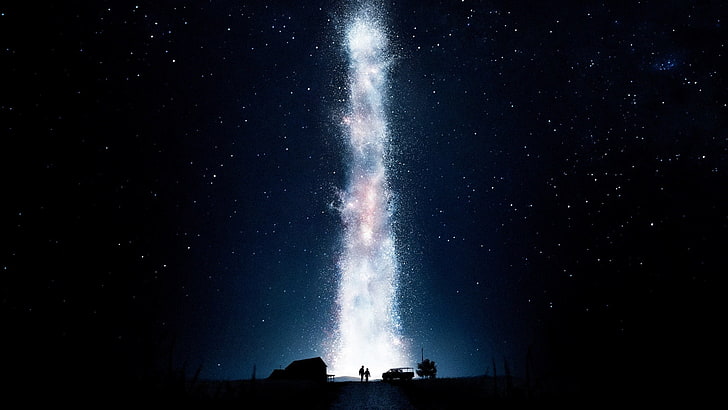 white explosion, stars, night, dark, Interstellar (movie), movies