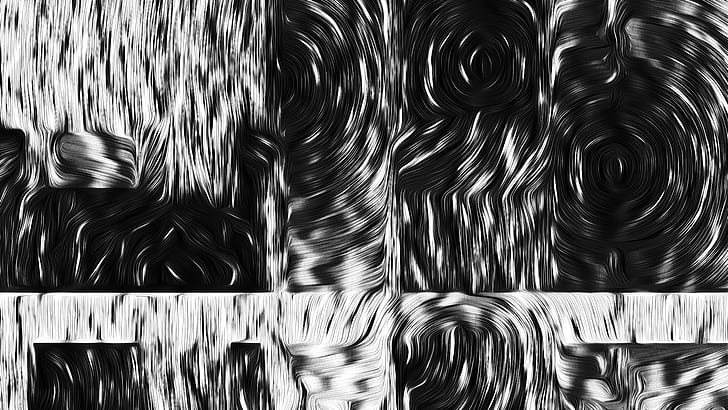 black, white, oil painting, lines, dark, abstract, monochrome, HD wallpaper