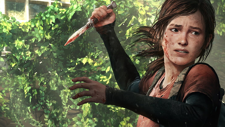 woman holding knife game application wallpaper, look, weapons, HD wallpaper