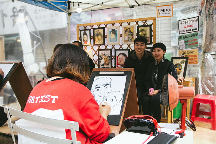 art, artist, korea, painting, people, seoul, street art, real people, HD wallpaper