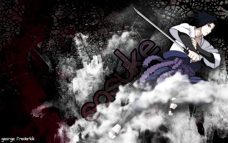 Uchiha Sasuke digital wallpaper, Naruto Shippuuden, nature, transportation, HD wallpaper
