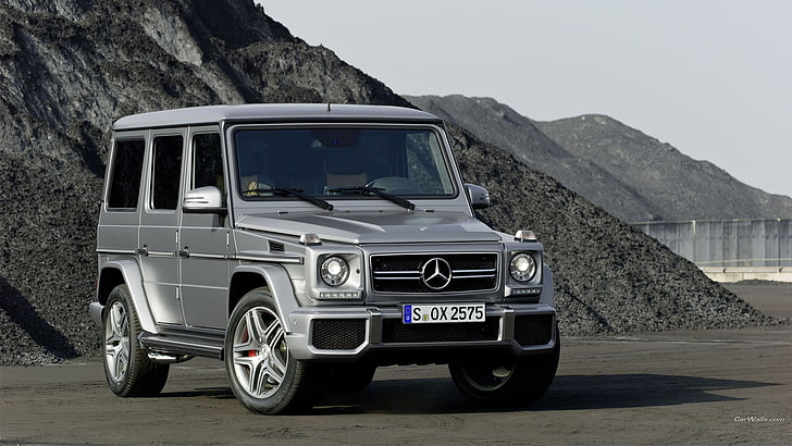 Mercedes G-Class, Mercedes Benz, vehicle, car, silver cars