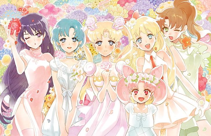 HD wallpaper: anime, beautiful, bishoujo, characters, girl, girls, group |  Wallpaper Flare
