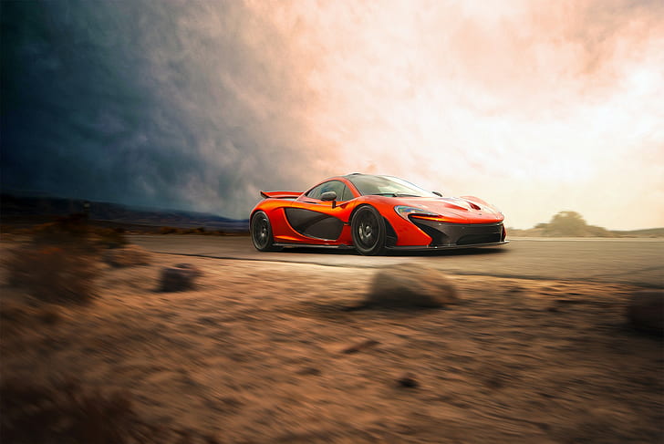 McLaren, P1, Orange, Supercar, Front, Beauty, Speed