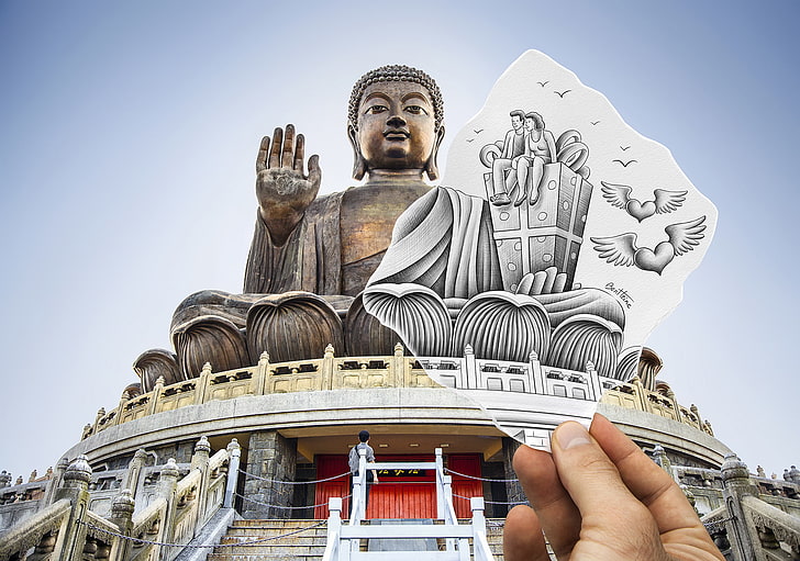 Buddha, Buddhism, Tian Tan Buddha, statue, Hong Kong, meditation