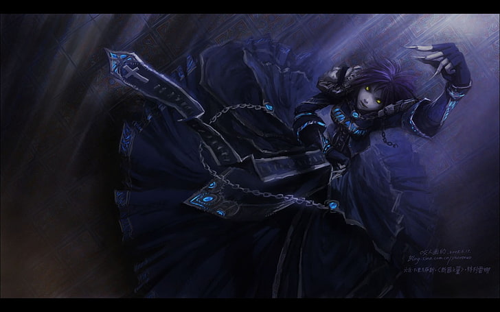 purple-haired woman character wallpaper, World of Warcraft, Forsaken (character)