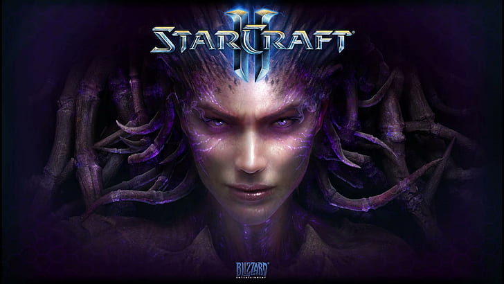 starcraft ii, heart of the swarm, game, logo, art, HD wallpaper
