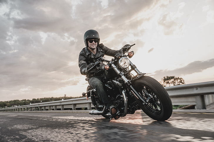 black, Harley Davidson Iron 883, bike year 2016, HD wallpaper