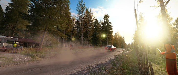 DiRT Rally, AMD, Subaru, tree, transportation, plant, mode of transportation, HD wallpaper