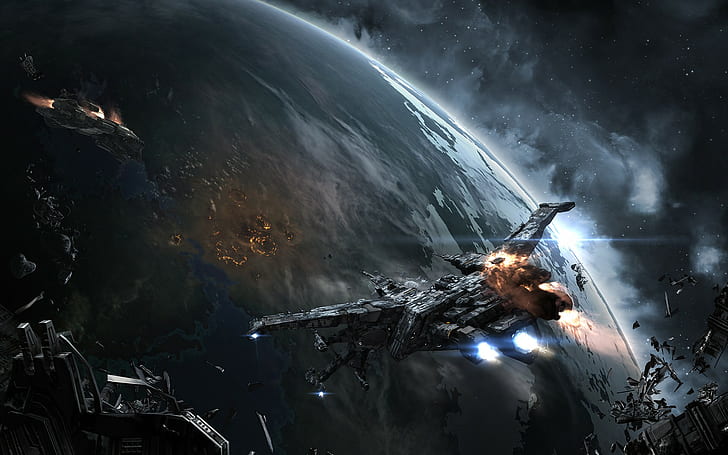 Caldari, EVE Online, space, Space Battle, spaceship