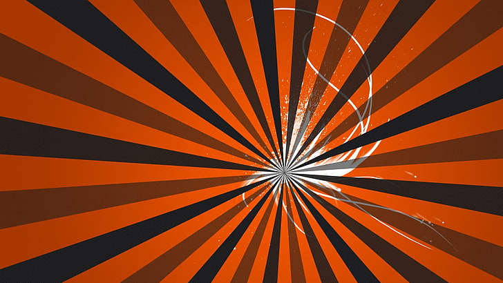 orange and black illustration, splashes, abstract, carbon fiber