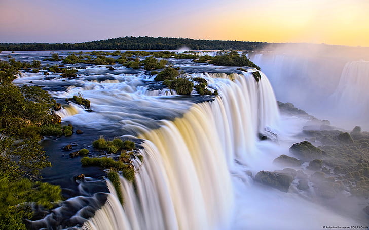 Waterfall Timelapse Iguazu Falls HD, white body of water fall, HD wallpaper