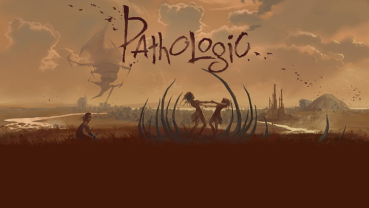 Pahtologic text overlay, pathologic, Plague, video games, brown, HD wallpaper