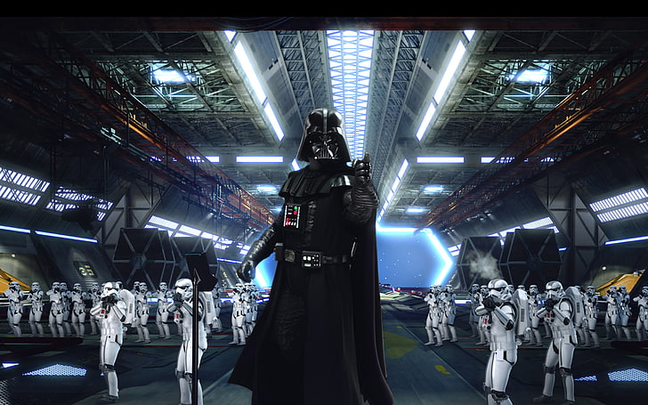 Star Wars Darth Vader, Star Wars Darth Vader and Stormtrooper movie scene, HD wallpaper