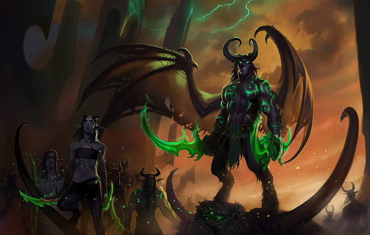 World of Warcraft, wow, art, night elf, legion, illidan stormrage