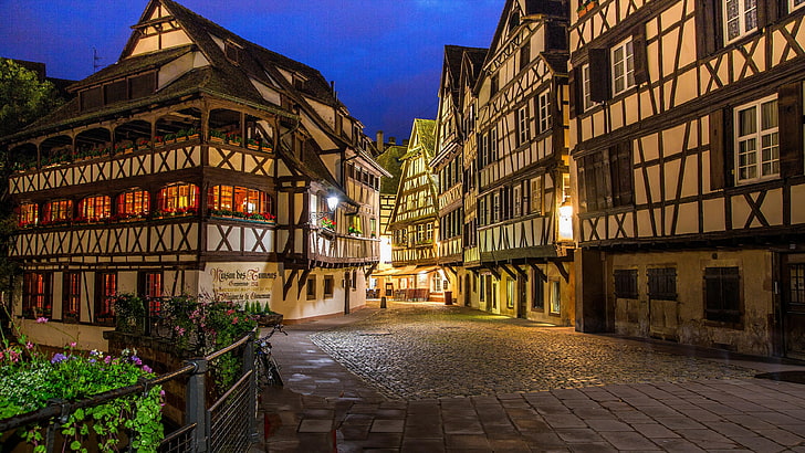 tourist attraction, europe, timbered, timber house, ill canal, HD wallpaper