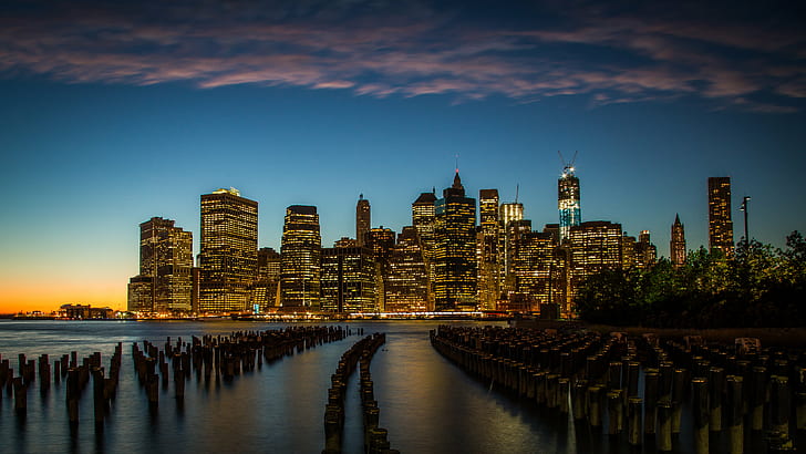 city scapes at golden hour, NYC, New York  New York, New York City, HD wallpaper