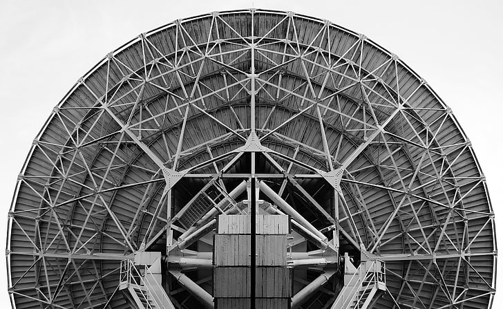 Radar Dish Antenna, round gray satellite dish, Aero, White, architecture